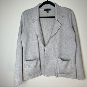 Roz & Ali | Petite Oatmeal Blazer Style Cardigan | PXL